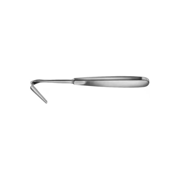 AUFRICHT-Nasal-Retractor-ENT "AUFRICHT nasal retractor, stainless steel ENT surgical instrument with angled blade and broad handle for nasal surgeries."
