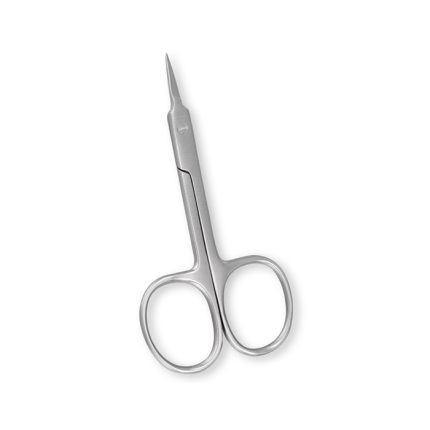 Stainless steel arrow-point scissors with fine sharp blades and ergonomic finger loops.