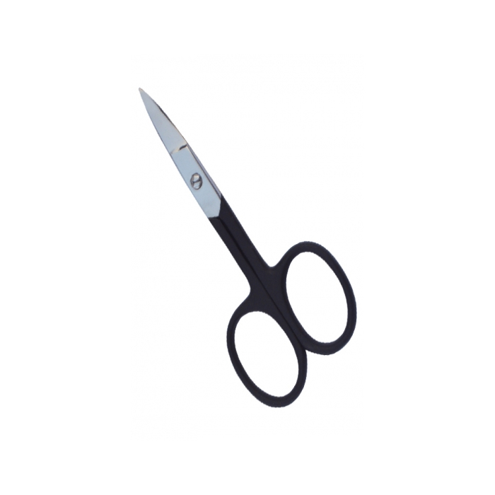 Black Grip Nail Secissor Black grip nail scissors with stainless steel blades and ergonomic finger loops.
