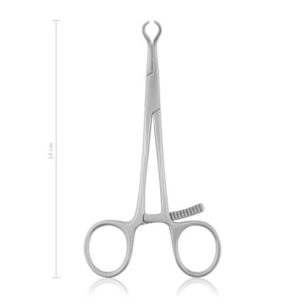 Bone Holding Forceps, 14 cm orthopedic instrument with serrated jaws and ratchet lock.