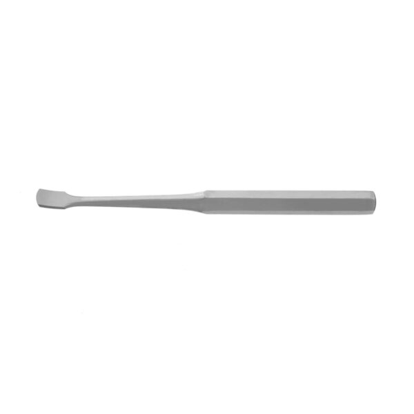 KEY-Elevator-orthopaedic A stainless steel Key elevator with a flat, chisel-shaped blade and straight handle used in orthopedic surgery.