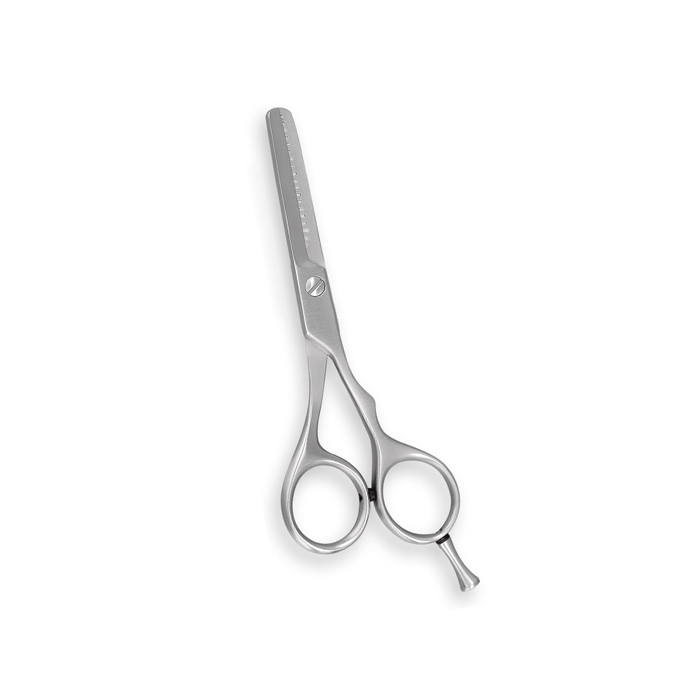 Thining blending scissors (One-sided 25 Teeth) 5″ (One-Sided 25 Teeth) 6″ (One-Sided 30 Teeth) 6″ (Double-Sided 30 Teeth) 5″ Professional thinning and blending hair scissors with one-sided teeth and ergonomic finger rest.