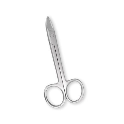 "Stainless steel toenail scissors with curved blades, 11.5 cm."
